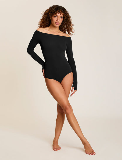 Commando Ballet Off-Shoulder Bodysuit with Thumbholes