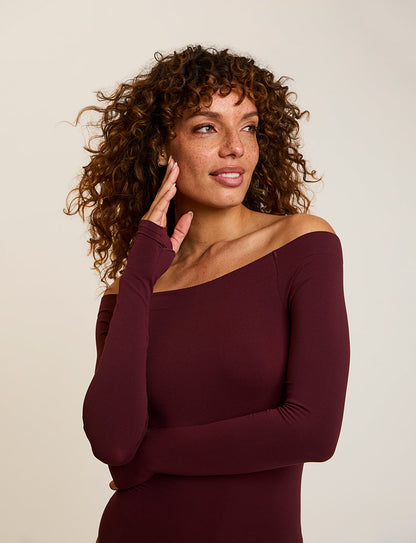 Commando Ballet Off-Shoulder Bodysuit with Thumbholes