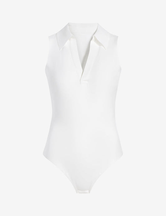 Commando Neoprene Sleeveless V-Neck Polo Bodysuit