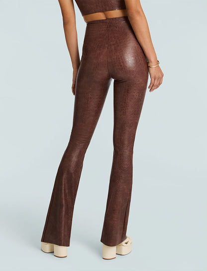 Commando Faux Leather Animal Flared Legging