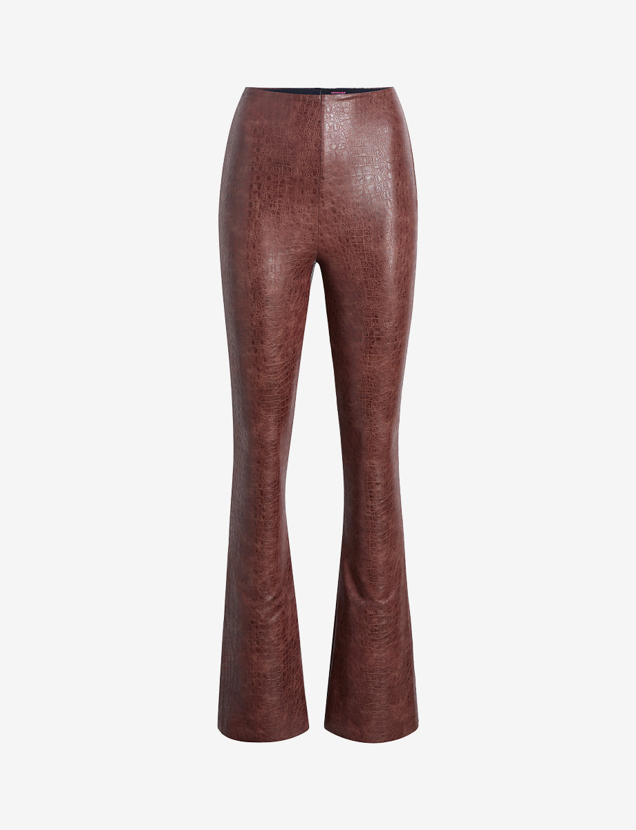 Commando Faux Leather Animal Flared Legging