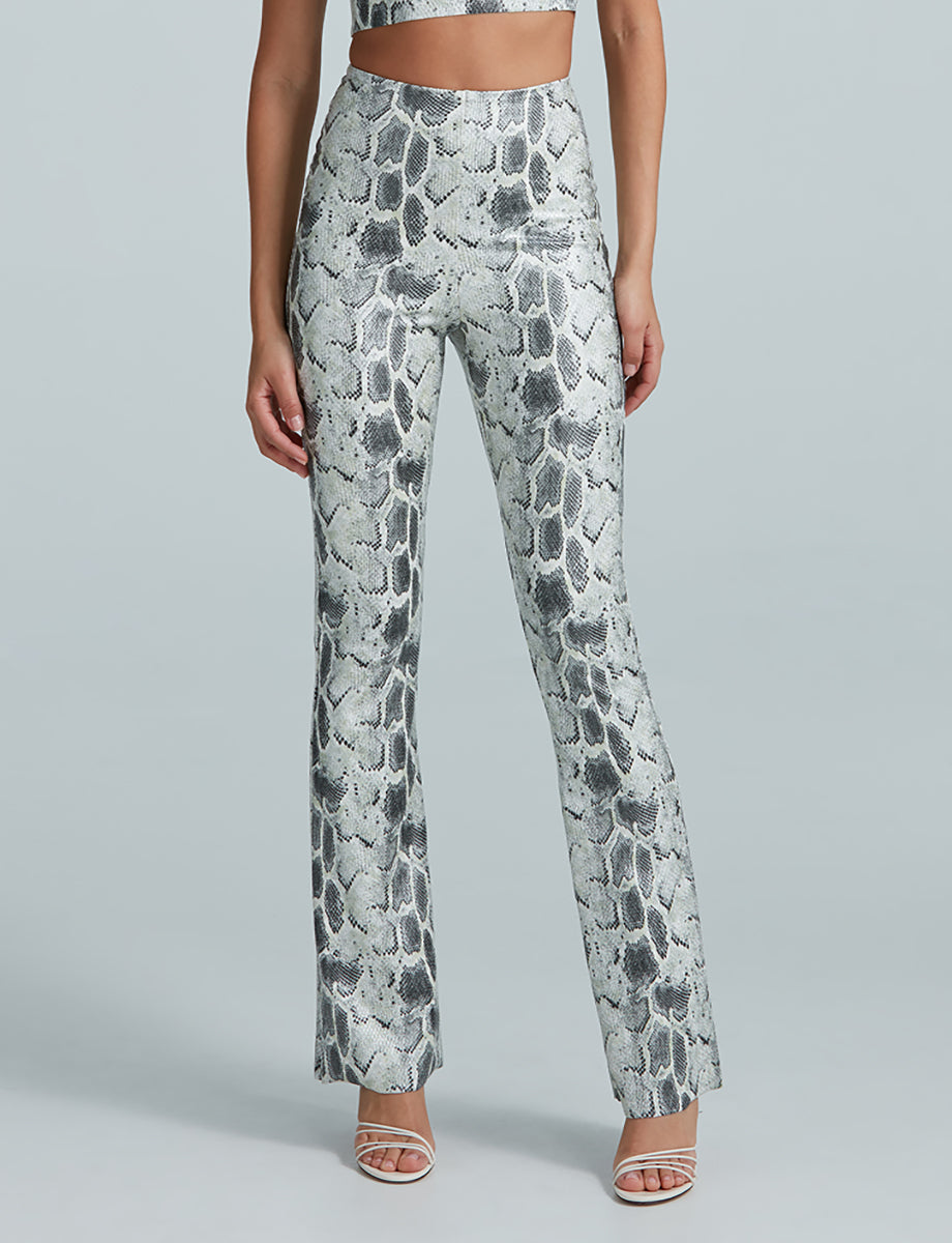 Commando Faux Leather Animal Flared Legging