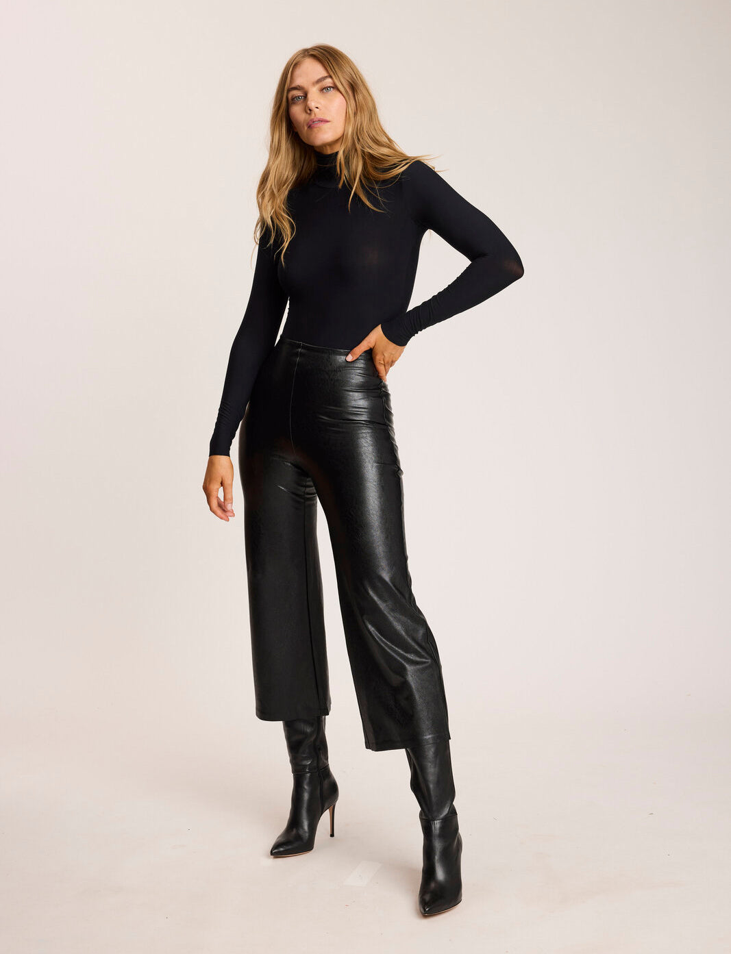 Commando Faux Leather Cropped Wide Leg Pant