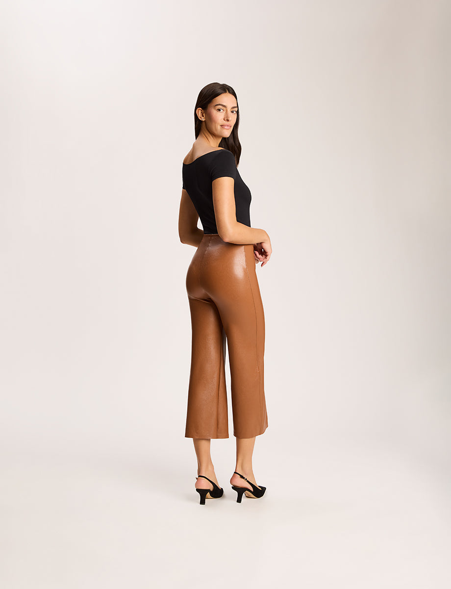 Commando Faux Leather Cropped Wide Leg Pant