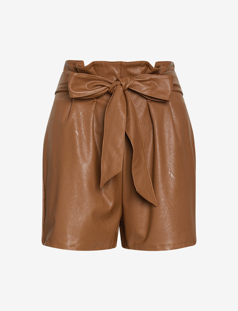 Commando Faux Leather Paperbag Short
