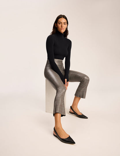 Commando Faux Leather Print Cropped Flare