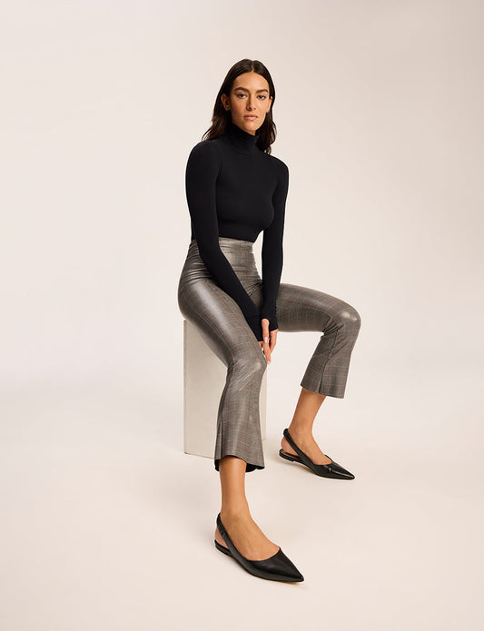 Commando Faux Leather Print Cropped Flare