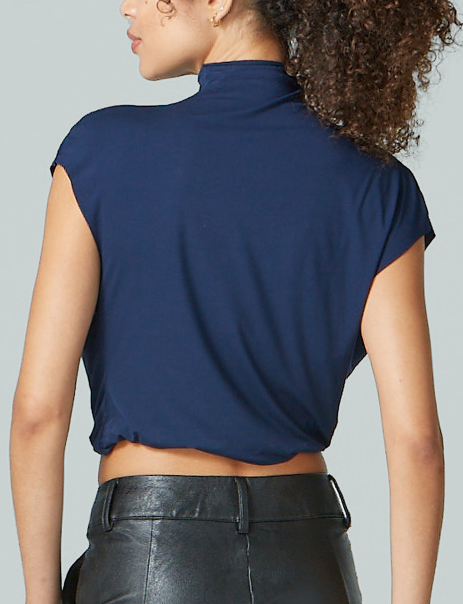 Commando Butter Draped Mockneck Short Sleeve Crop Top