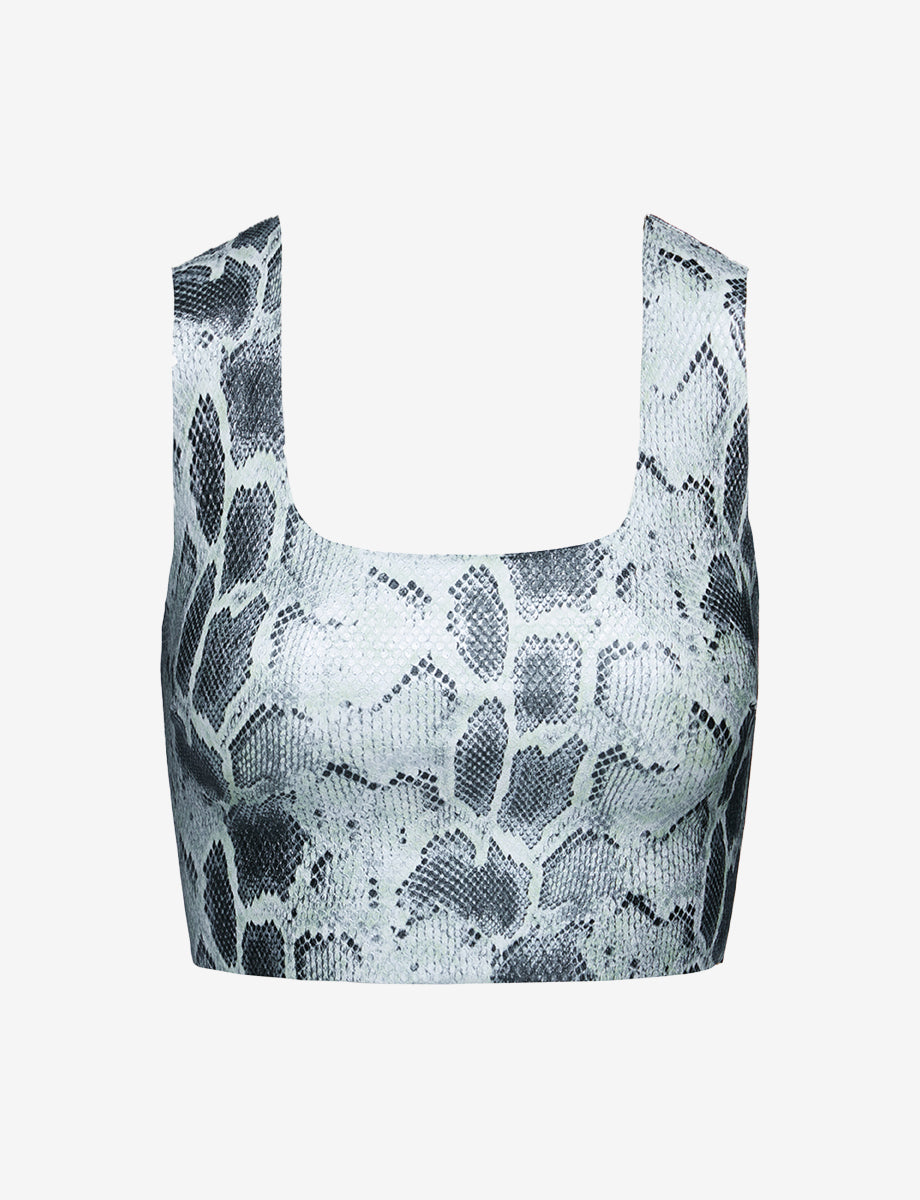 Commando Faux Leather Animal Squareneck Crop Top