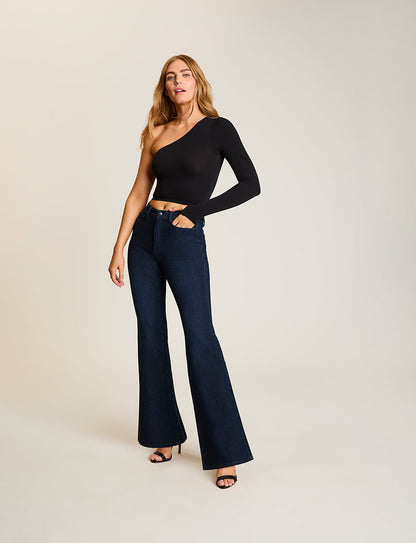 Commando Ballet Body One Shoulder Crop Top with Thumbhole