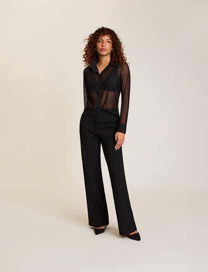 Commando Chic Mesh Button Down Shirt