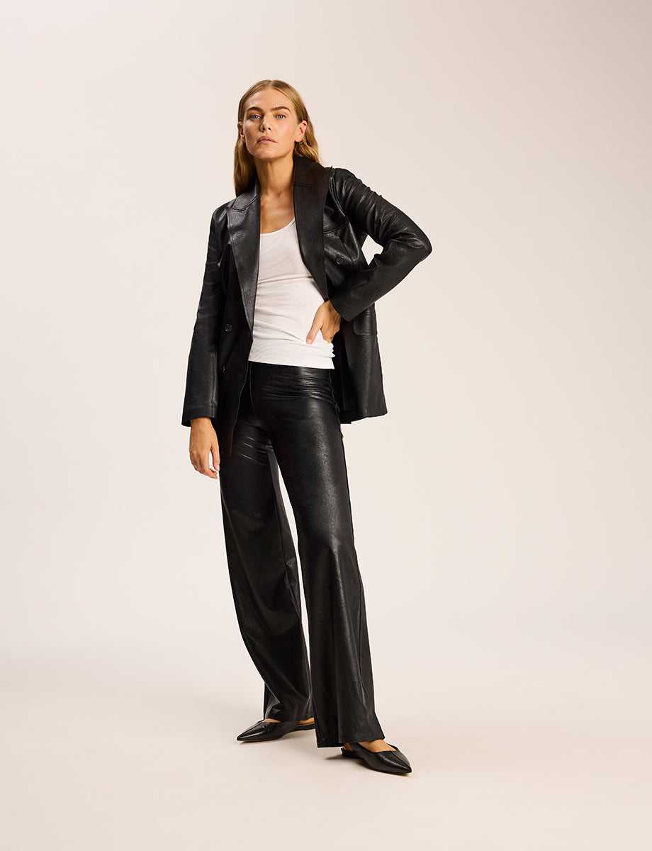 Commando Faux Leather Double-Breasted Jacket