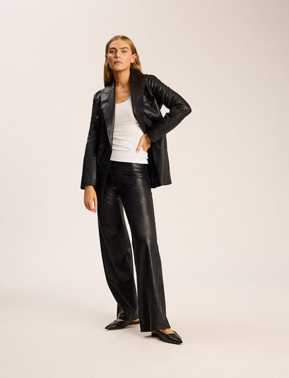 Commando Faux Leather Double-Breasted Jacket