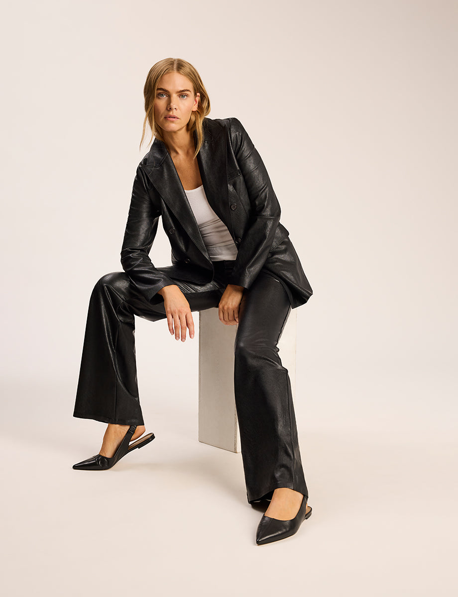 Commando Faux Leather Double-Breasted Jacket