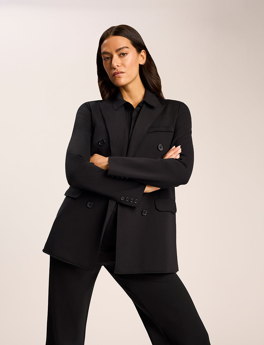 Commando Neoprene CEO Double-Breasted Blazer