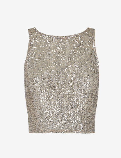 Commando Sequin Mesh Muscle Crop Top