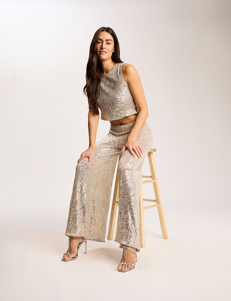 Commando Sequin Mesh Muscle Crop Top
