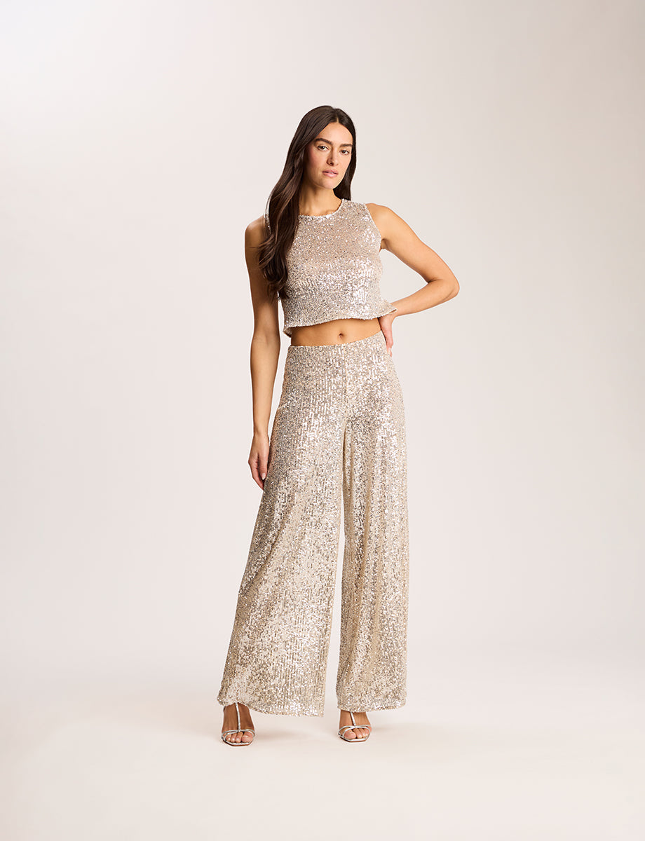 Commando Sequin Mesh Muscle Crop Top