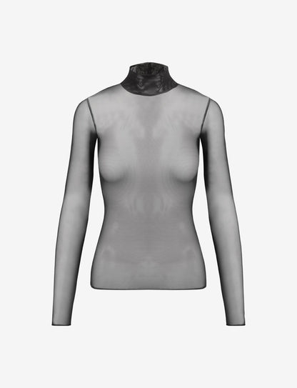 Commando Chic Mesh Long Sleeve Turtleneck