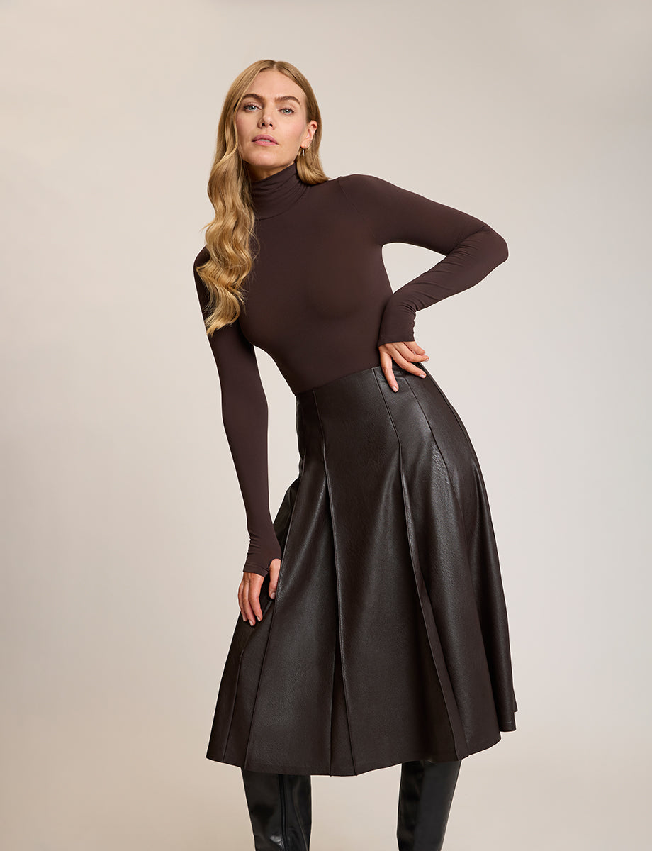 Commando Faux Leather Pleated Midi Skirt