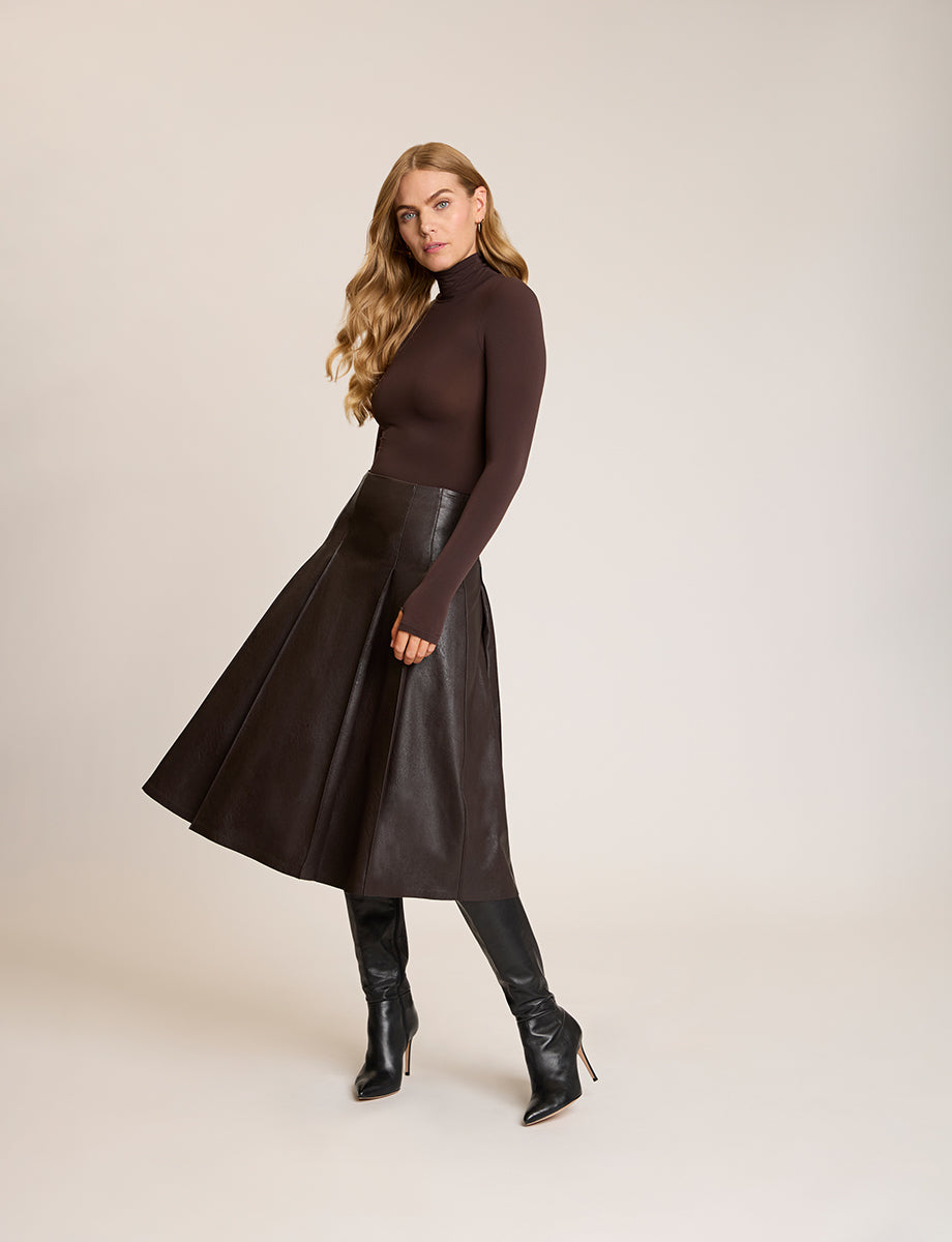 Commando Faux Leather Pleated Midi Skirt