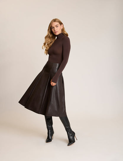Commando Faux Leather Pleated Midi Skirt