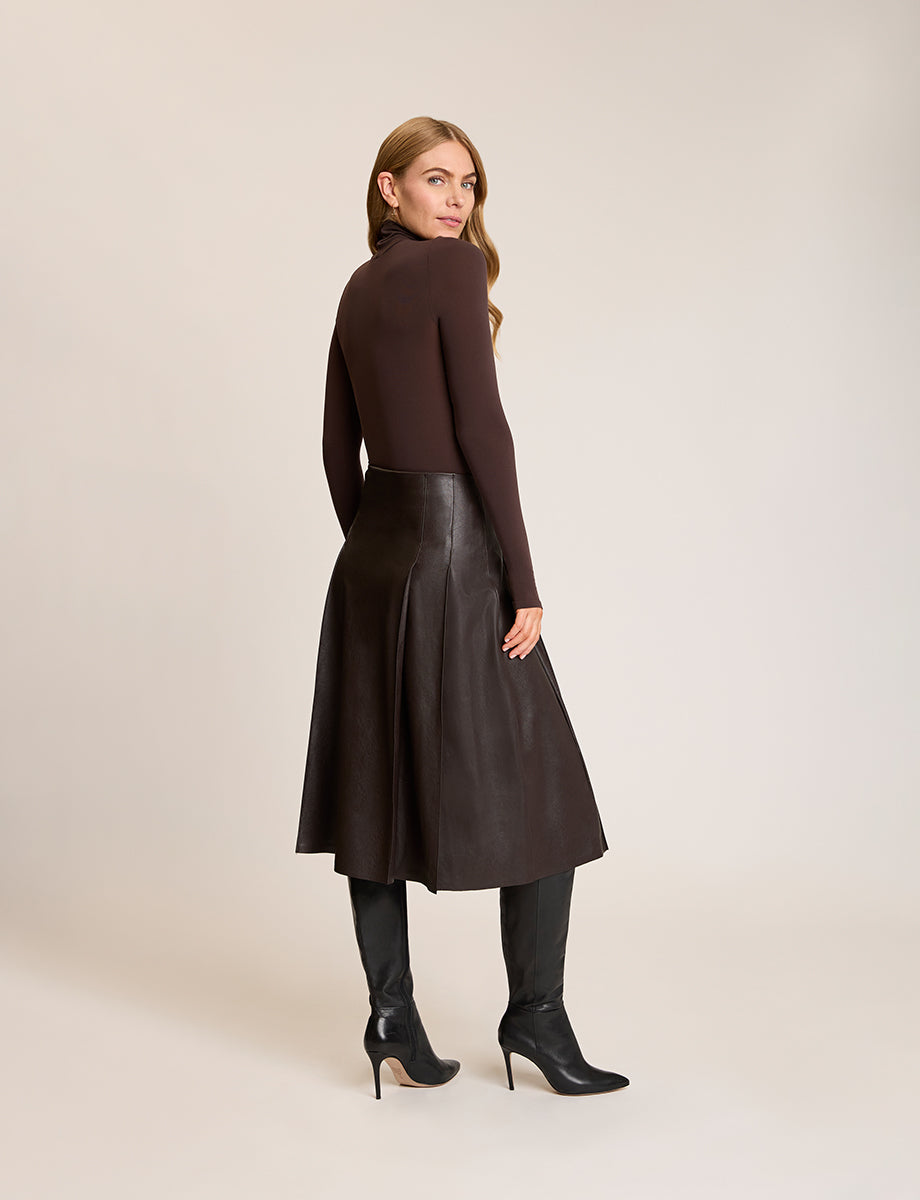 Commando Faux Leather Pleated Midi Skirt