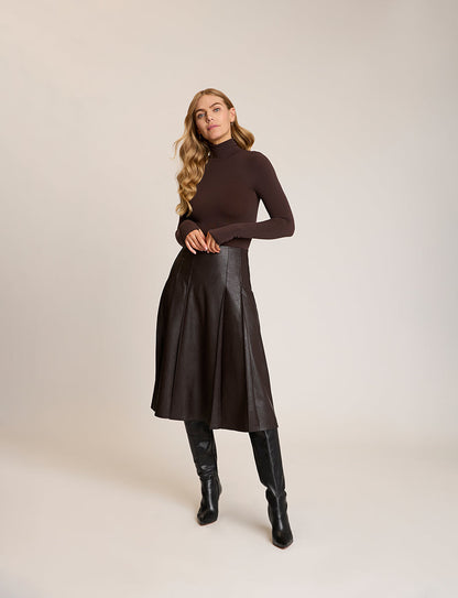 Commando Faux Leather Pleated Midi Skirt