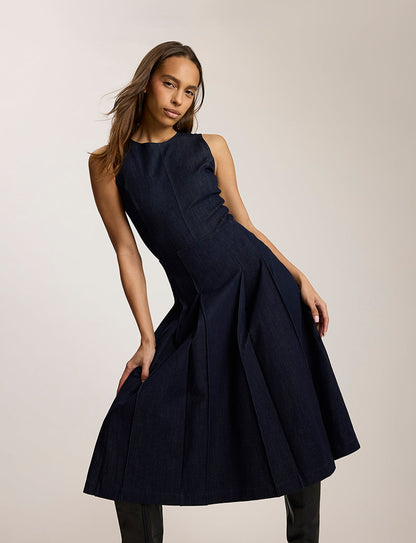 Commando Do It All Denim™ Pleated Midi Skirt