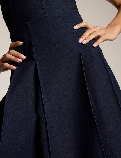 Commando Do It All Denim™ Pleated Midi Skirt