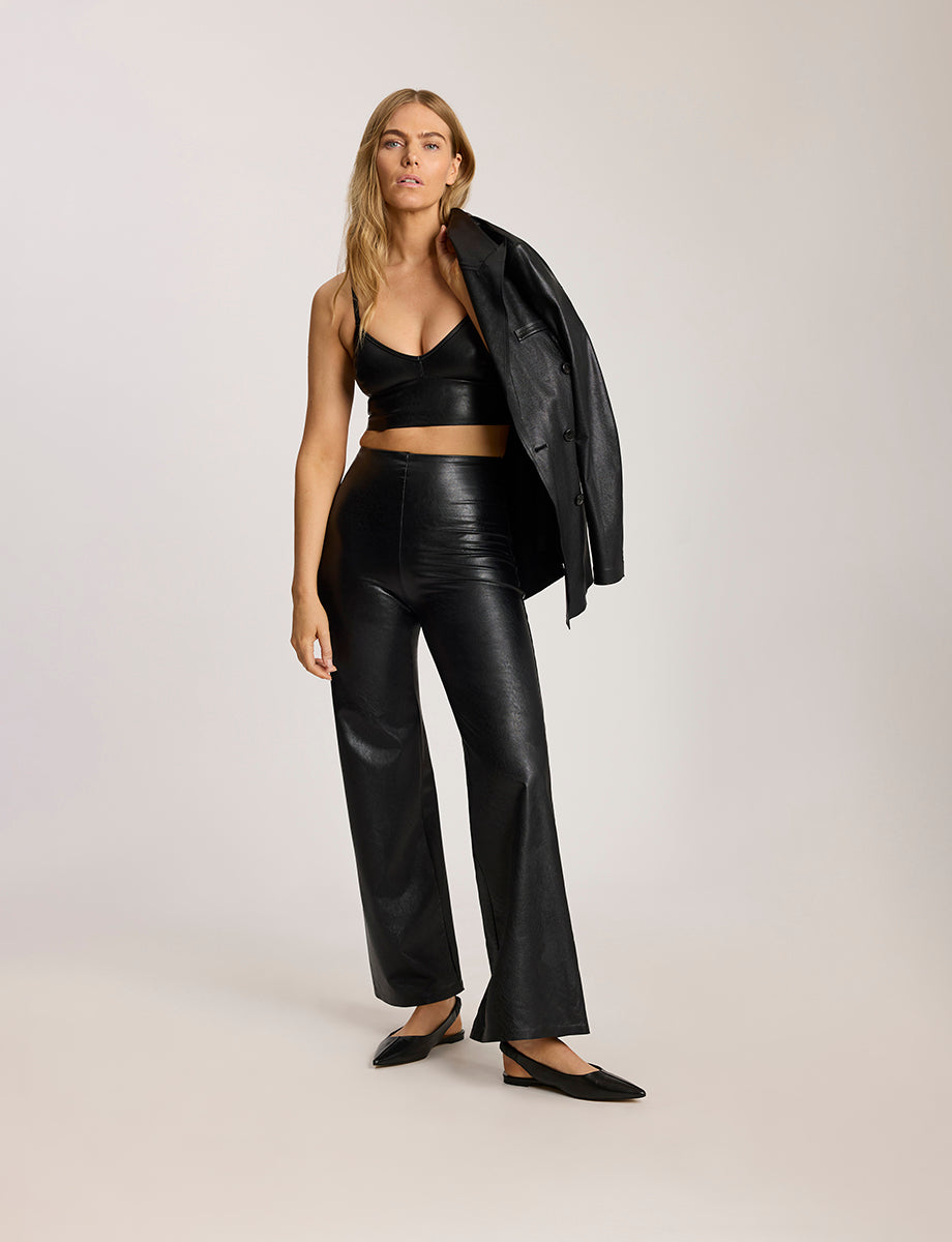 Commando Faux Leather Longline Bralette